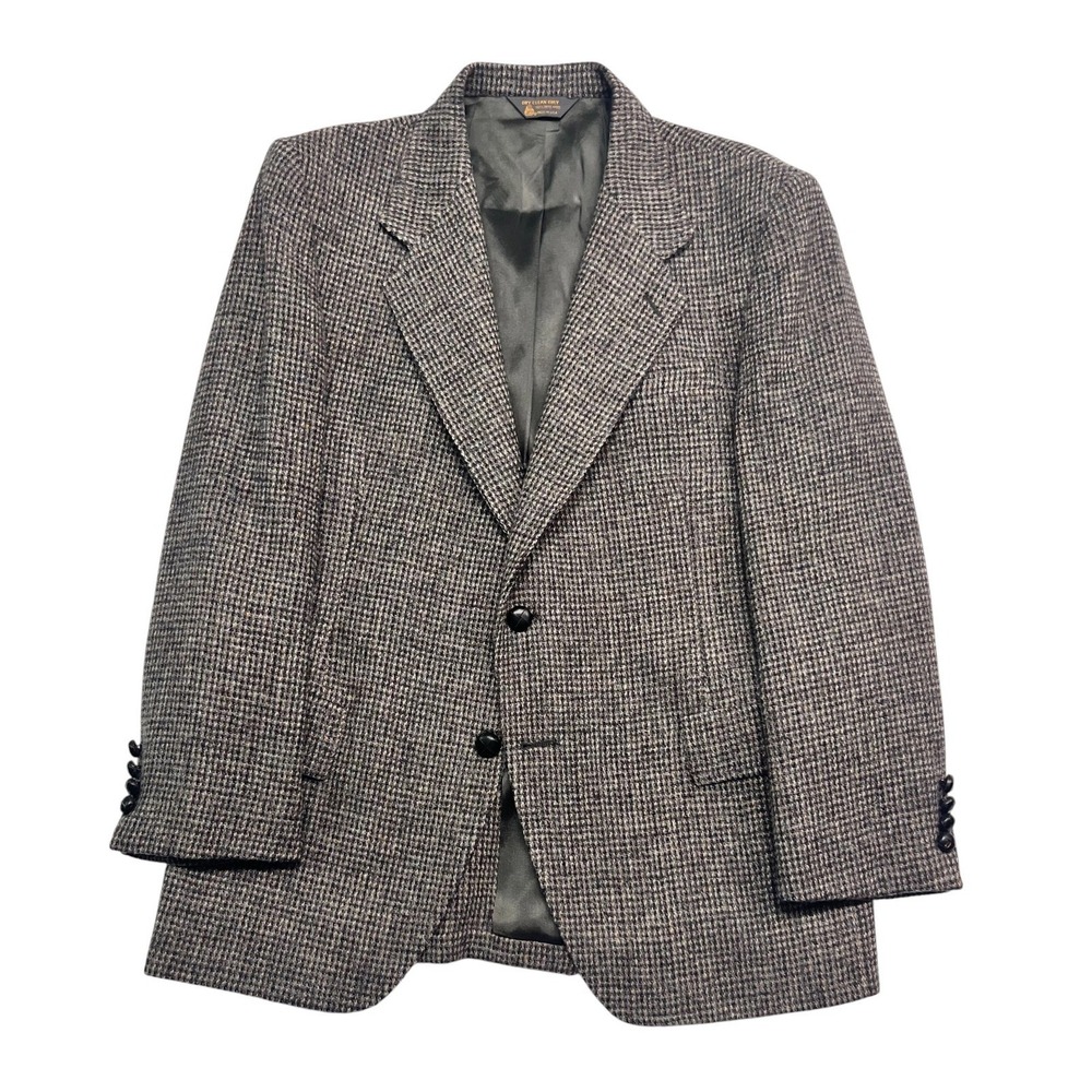 vtg Kuppenheimer Harris Tweed 40S Gray Blazer Jacket Sport Coat USA Heavy Wool